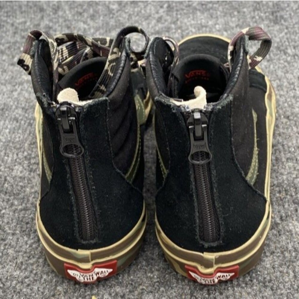 Vans Sk8-Hi Zip Kids Shoes Size 3.0 Camo Black Green High Top Skate Sneakers Boy - Picture 6 of 10